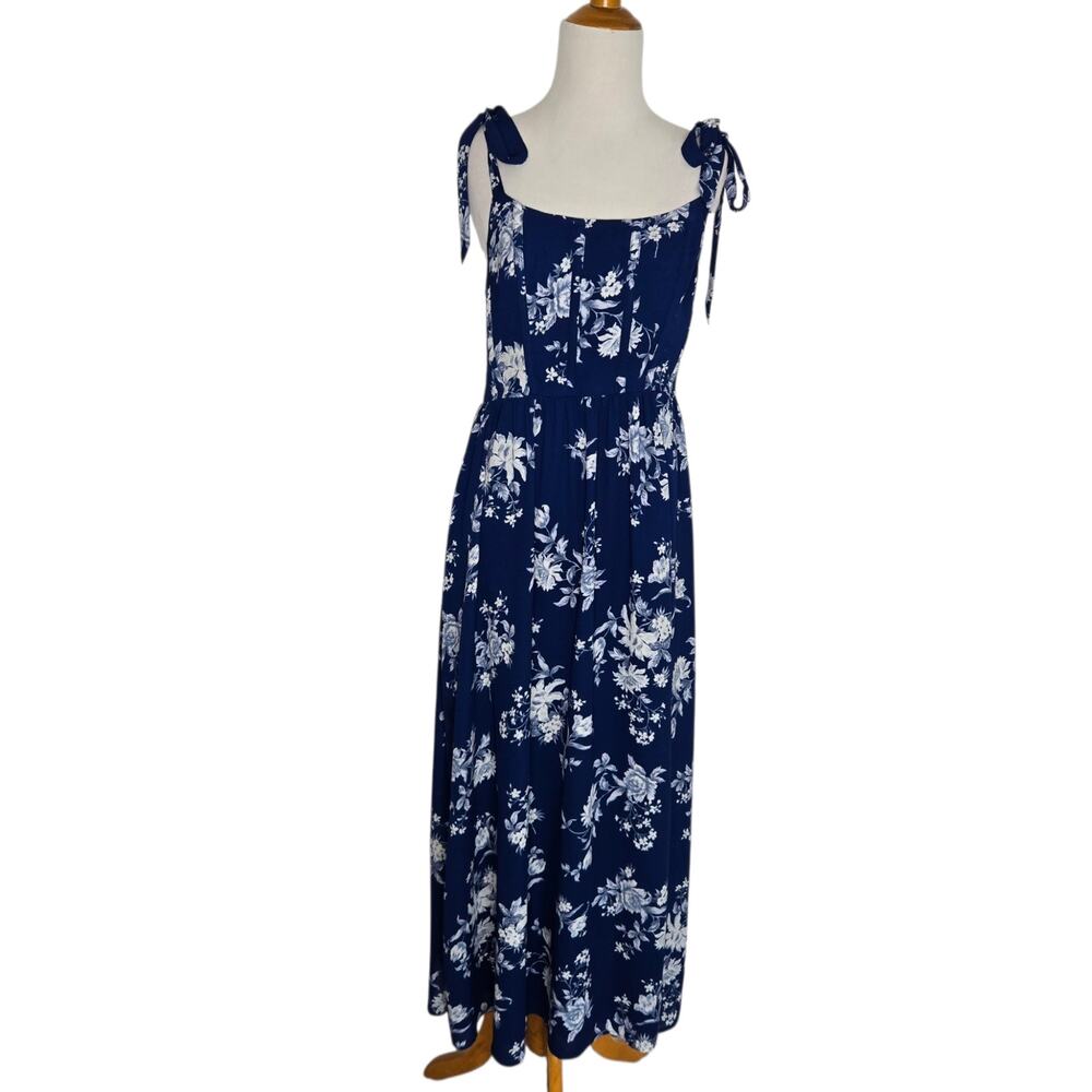 American Eagle Women Corset Cottage Maxi Dress Summer Floral Chloe Sample Medium